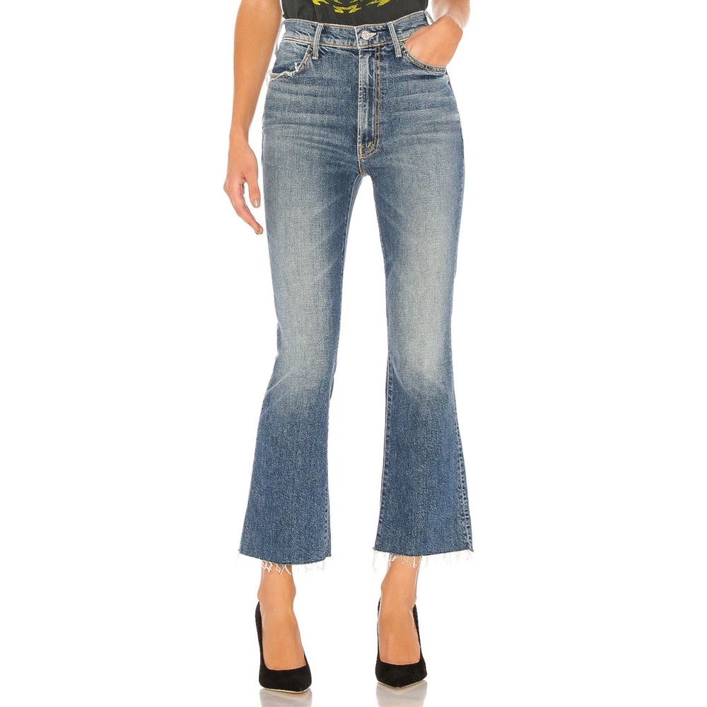 Mother Superior The Hustler Ankle Fray High Rise Jeans in We All Scream